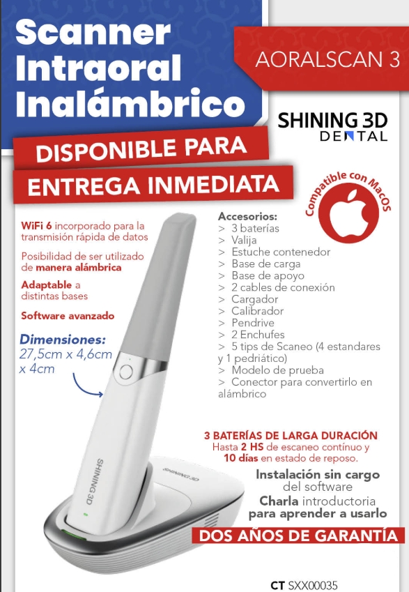 Escaner Scanner Aoralscan 3 - Intraoral- Inalámbrico - Shining 3D