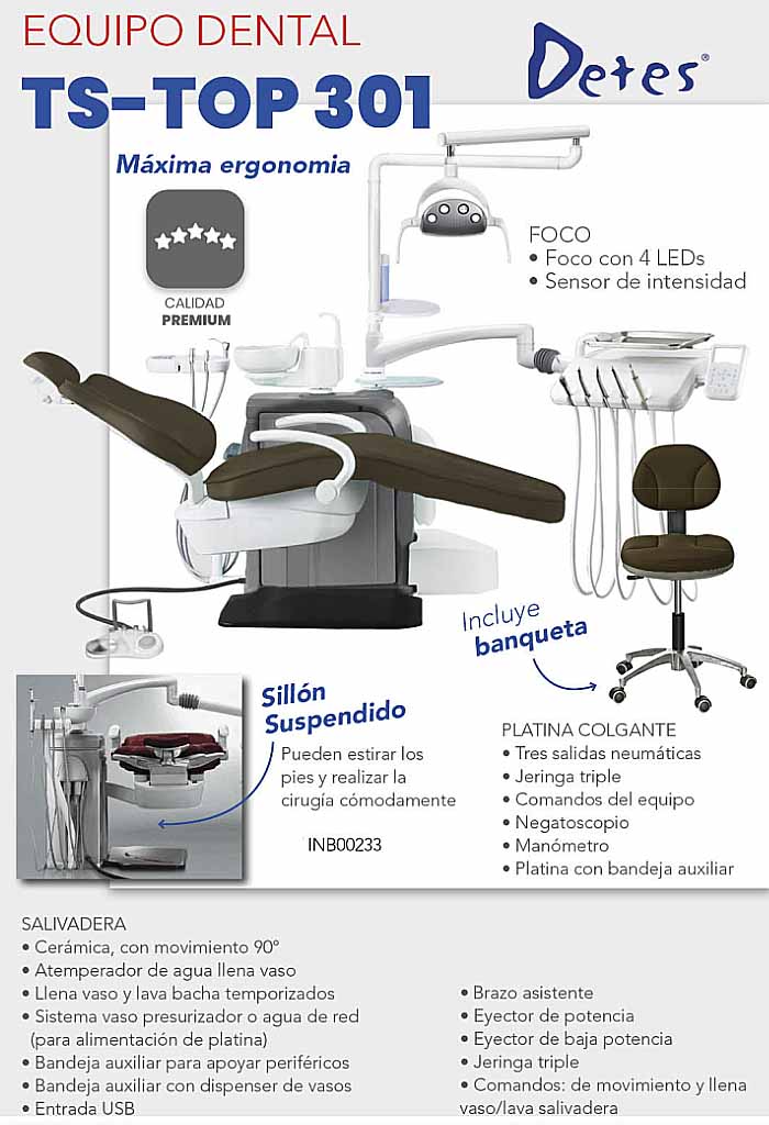 Sillon equipo Dental TS-6830 - Colgante - Detes