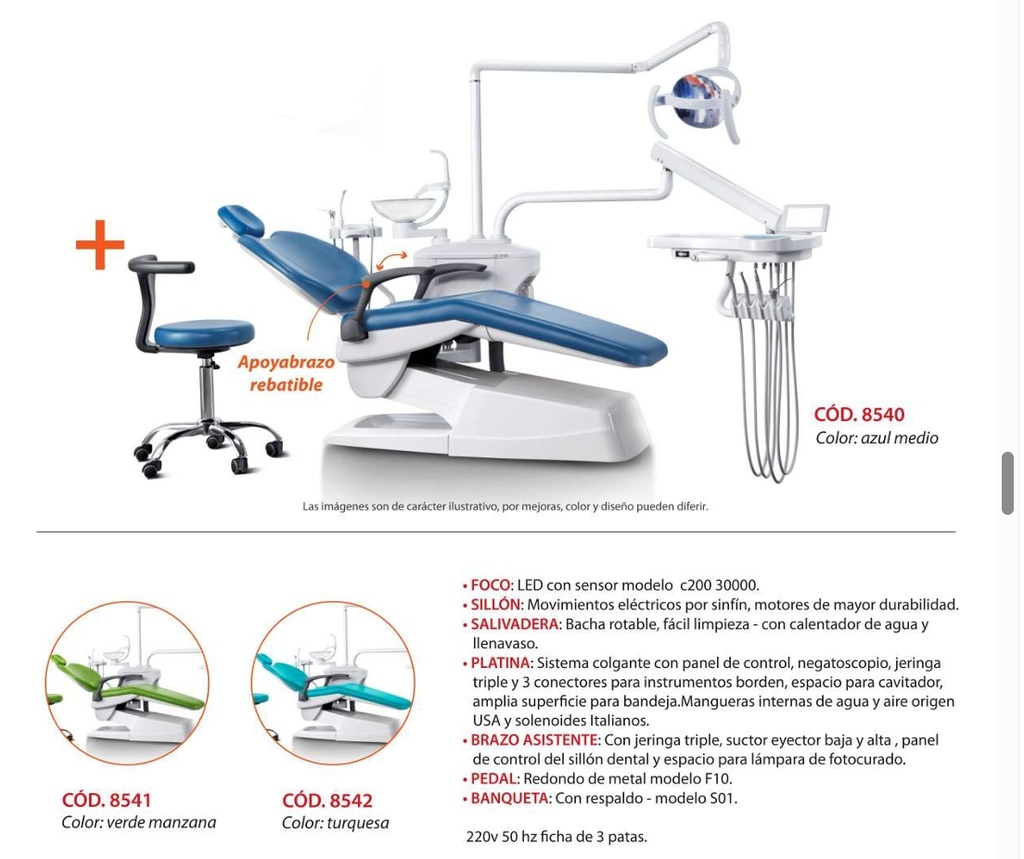 Sillon Equipo 329-31 colgante5+ banqueta1+ foco K06+ pedal Mul - GDK 