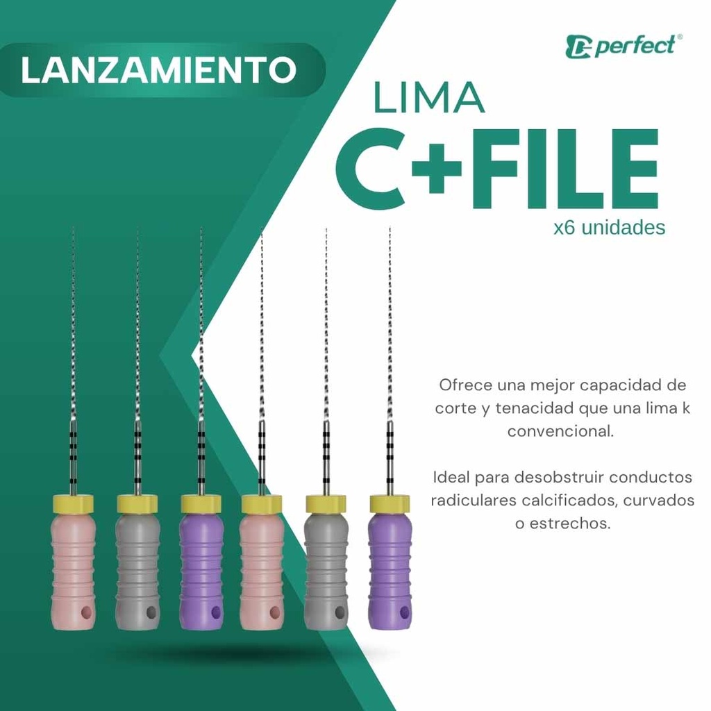 Limas C Files X6 Unidades  21 o 25 mm - #06 -#08 #10 - Perfect