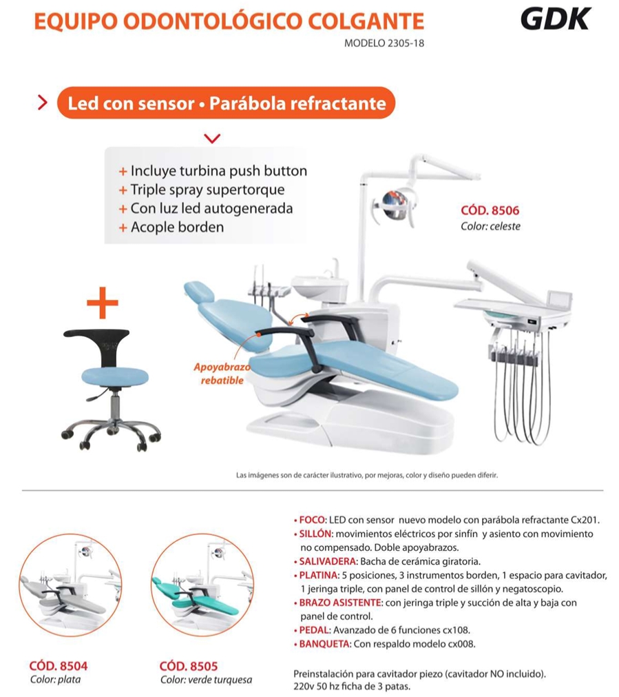 Sillon Equipo 329-31 colgante5+ banqueta1+ foco K06+ pedal Mul - GDK 