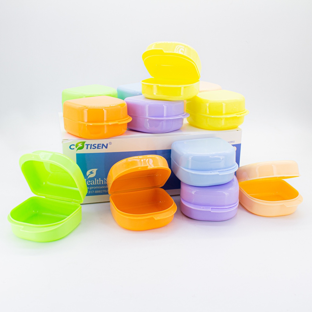 Caja / box para placas/ ortodoncia/ protesis con espejo DB02 - x unidad -  Cotisen