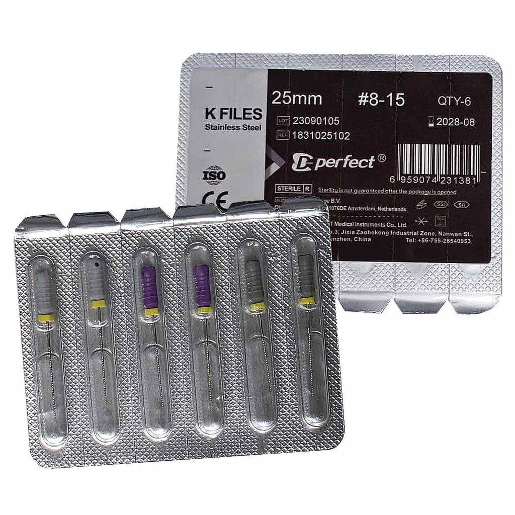 Limas K del 08 al 15 - X6 Unidades - 25 mm - Perfect 