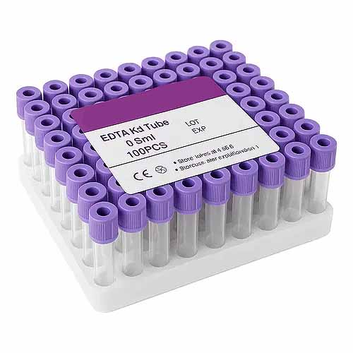Tubo de Vacio 13x75 EDTA K3 - 3ml - Violeta - Gradilla x 120 unidades - Aptaca