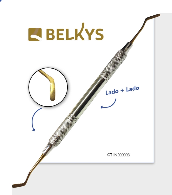 Espátula Composite Titanio - Mango Anatómico - De Lado + Lado - Belkys