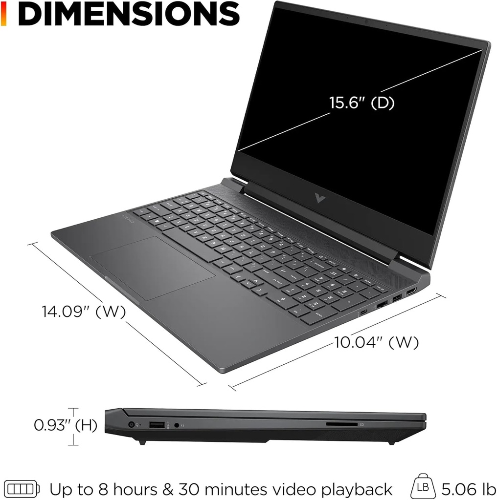 Notebook Gamer HP Victus 15-FA2082WM 15.6" Intel Core i5-13420H RTX4050 6 GB 512 SSD - Mica Silver