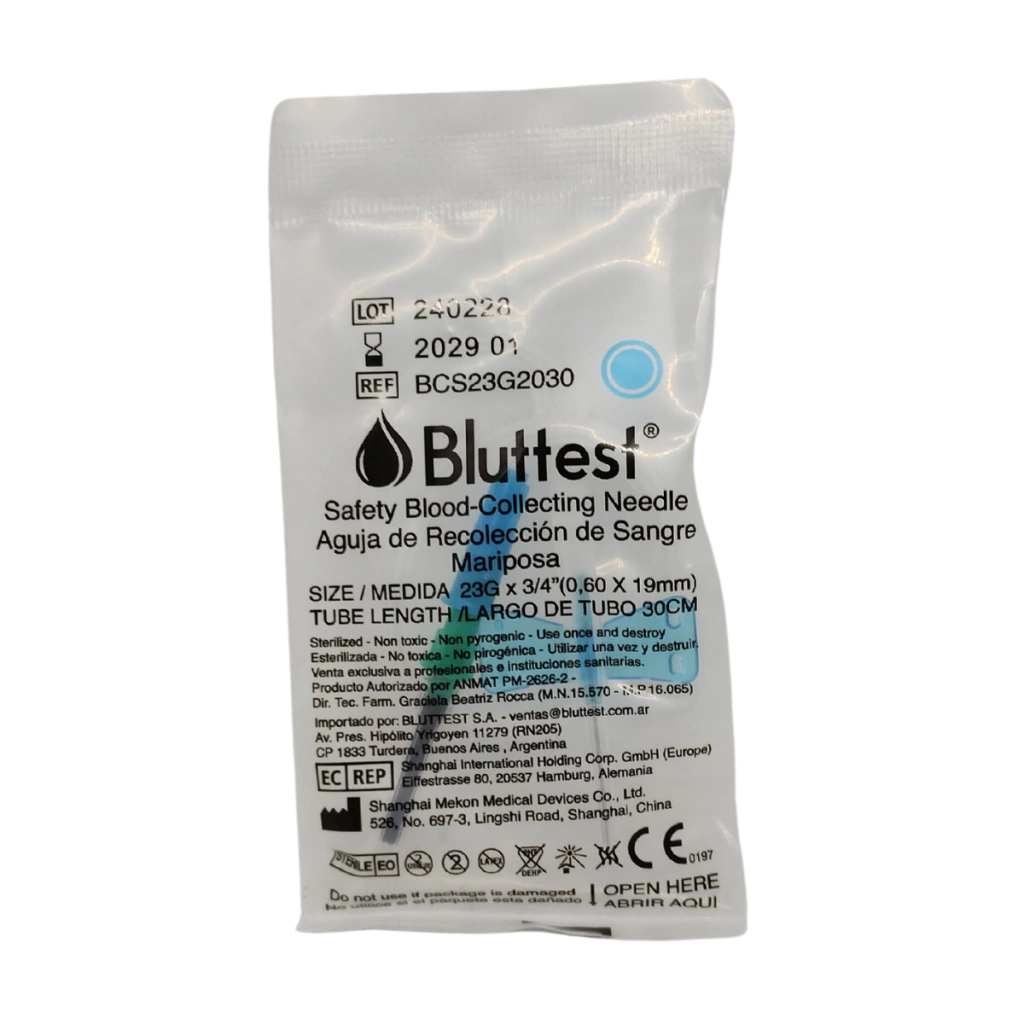 Aguja Mariposa / Butterfly  Pericraneal - PRP 21Gx3/4 -  x 1 unidad - Bluttest