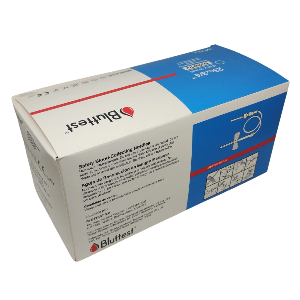 Aguja Mariposa / Butterfly  Pericraneal - PRP 21Gx3/4 -  x 1 unidad - Bluttest