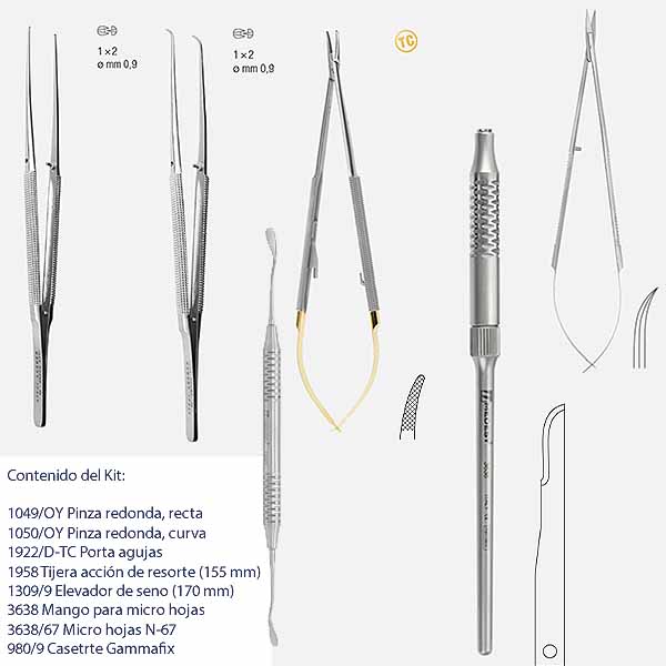 Kit para tejido Blandos Microcirugia - con 7 instrumentos - Medesy