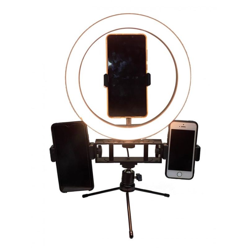 LED Anular Satellite A-MK10 con 3 Soportes + Tripode de 2.10 m - Satellite