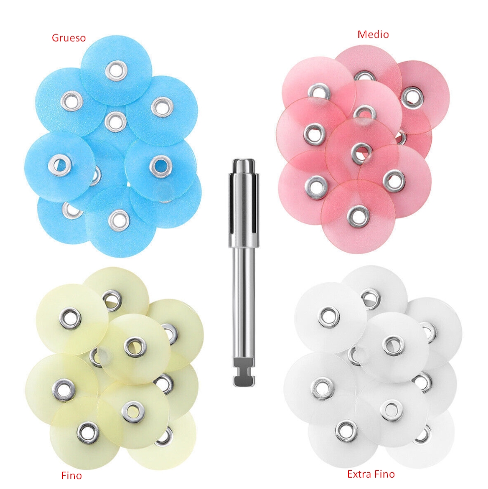 Discos flexibles FLEXI-D p/ pulido y acabado de composite, metal, porcelana x 100 con mandril - EVE