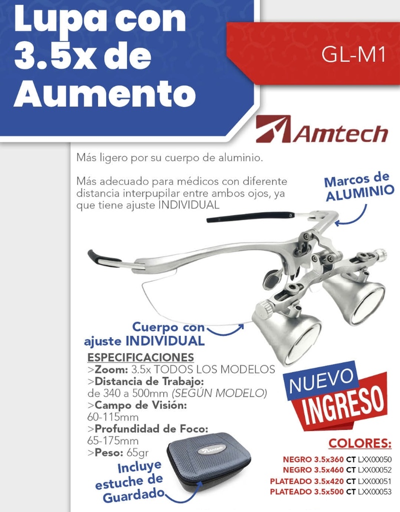 Lupa 3.5X armazon plástico - GL4 - Amtech