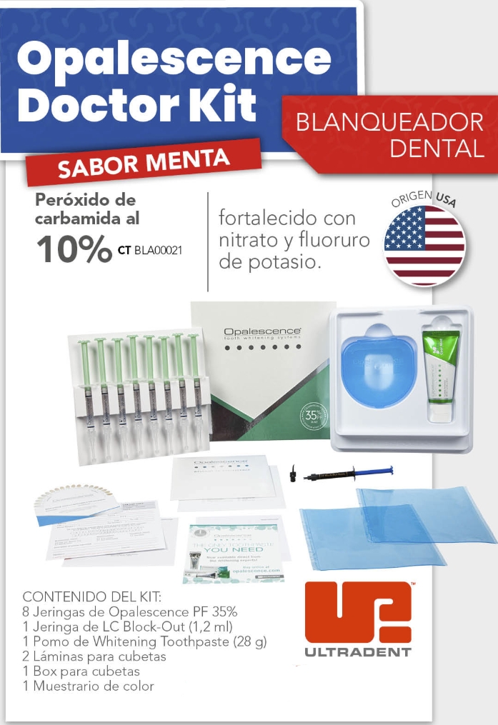 Blanqueador Opalescence PF Peróxido Hidrógeno - DR KIT x 8 Un - ULTRADENT