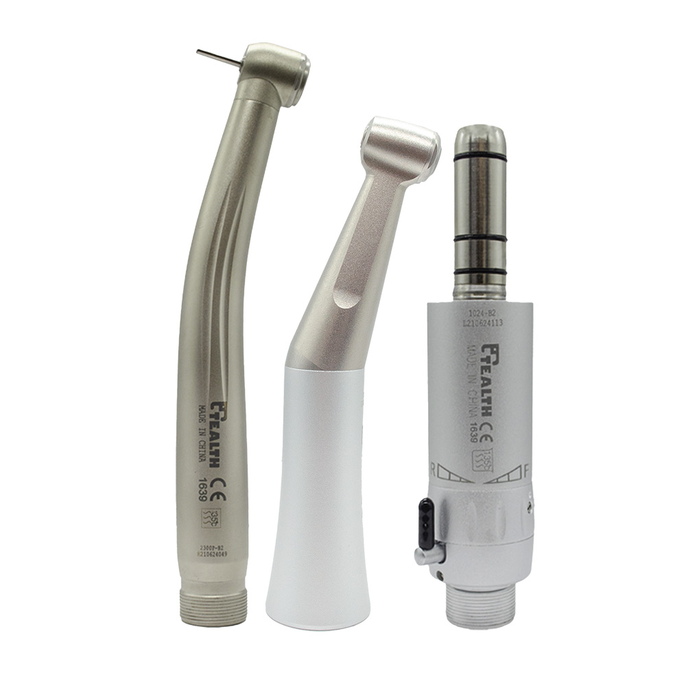 Kit Estudiantes (T-03-B2) - Turbina Push 1 spray + Contra ángulo Push + Micromotor Neumático. TEALTH