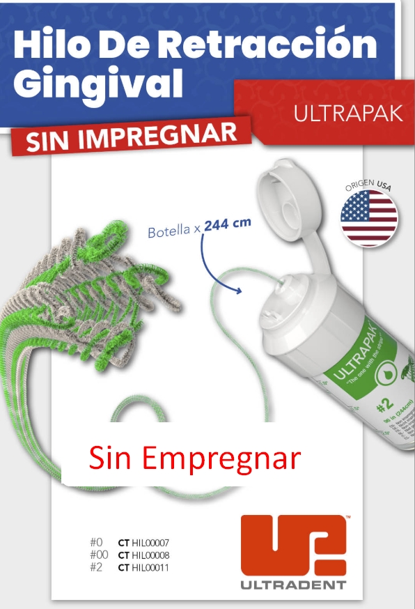 Hilo de retracción / retractor gingival ULTRAPACK Sin Epinefrina - Ultradent