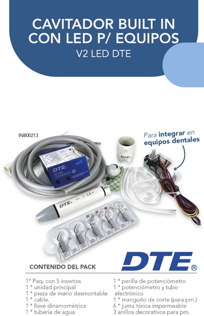Cavitador ultrasónico p/ equipo V2 Led (Perio+Limpieza) - DTE