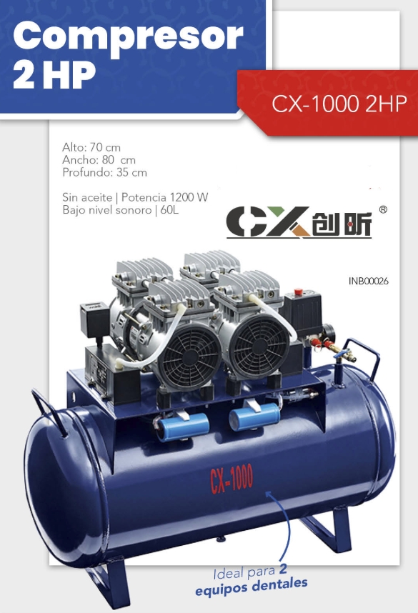 Compresor CX-1000 - 60 Litros - 2 HP - CX 