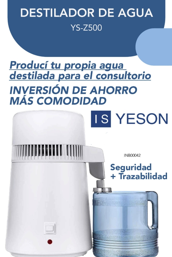Destiladora / destilador de agua YS-Z500 4 litros - Yeson