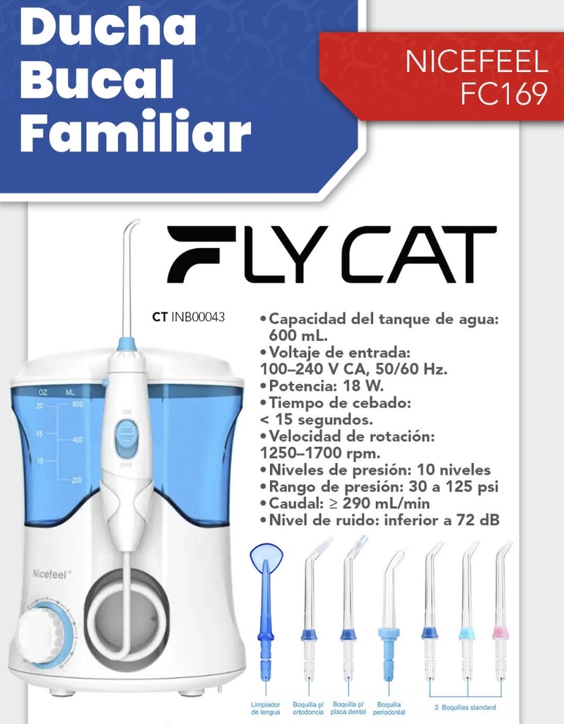 Ducha bucal Familiar NICEFEEL FC169 - 600ml - Fly Cat