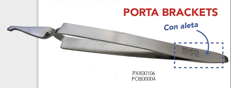 Pinza Porta brackets - Posicionador - con aleta - Belkys