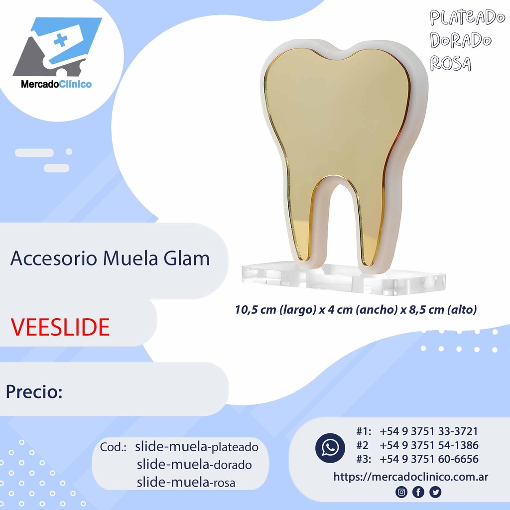 Accesorio Muela Glam + dos llaveros - Veeslide