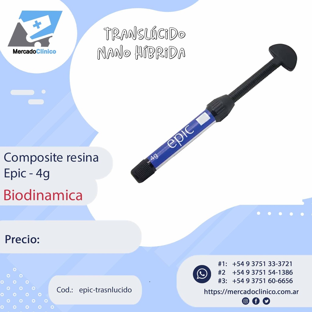 Resina Nano Hibrida Epic 4gr - BIODINAMICA 
