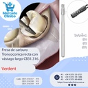 Fresa de carburo Troncocónica recta con vástago largo CB1.316. - VERDENT