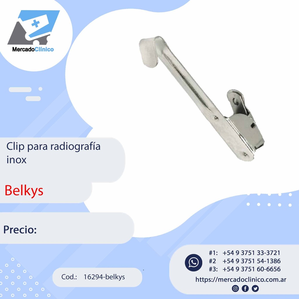 Clips para radiografía inox - Belkys