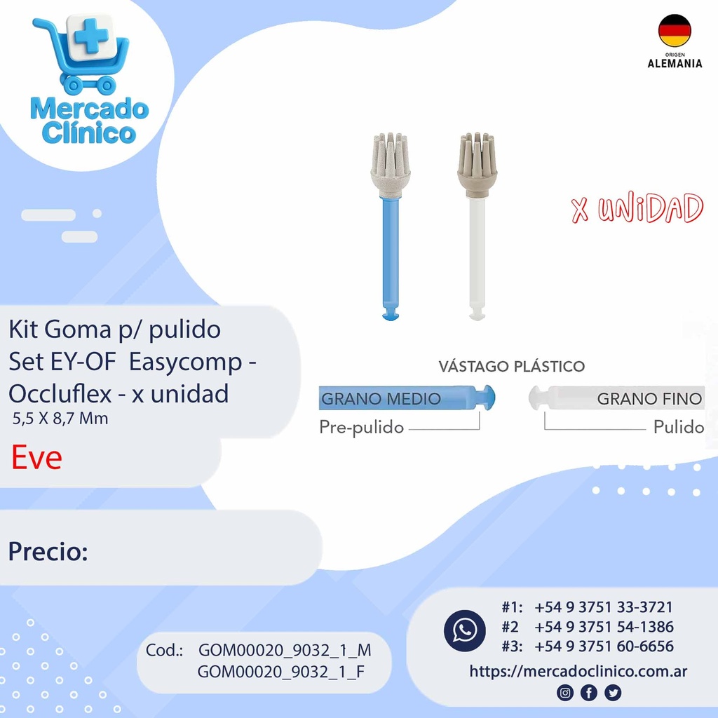Gomas para pulido - Set EY-OFF - Occuflex - x unidad - Eve