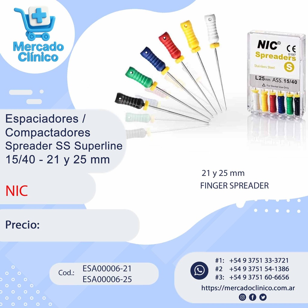 Espaciadores / Compactadores Spreader SS Superline 15/40 - NIC
