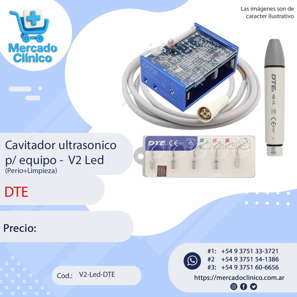 Cavitador ultrasónico p/ equipo V2 Led (Perio+Limpieza) - DTE