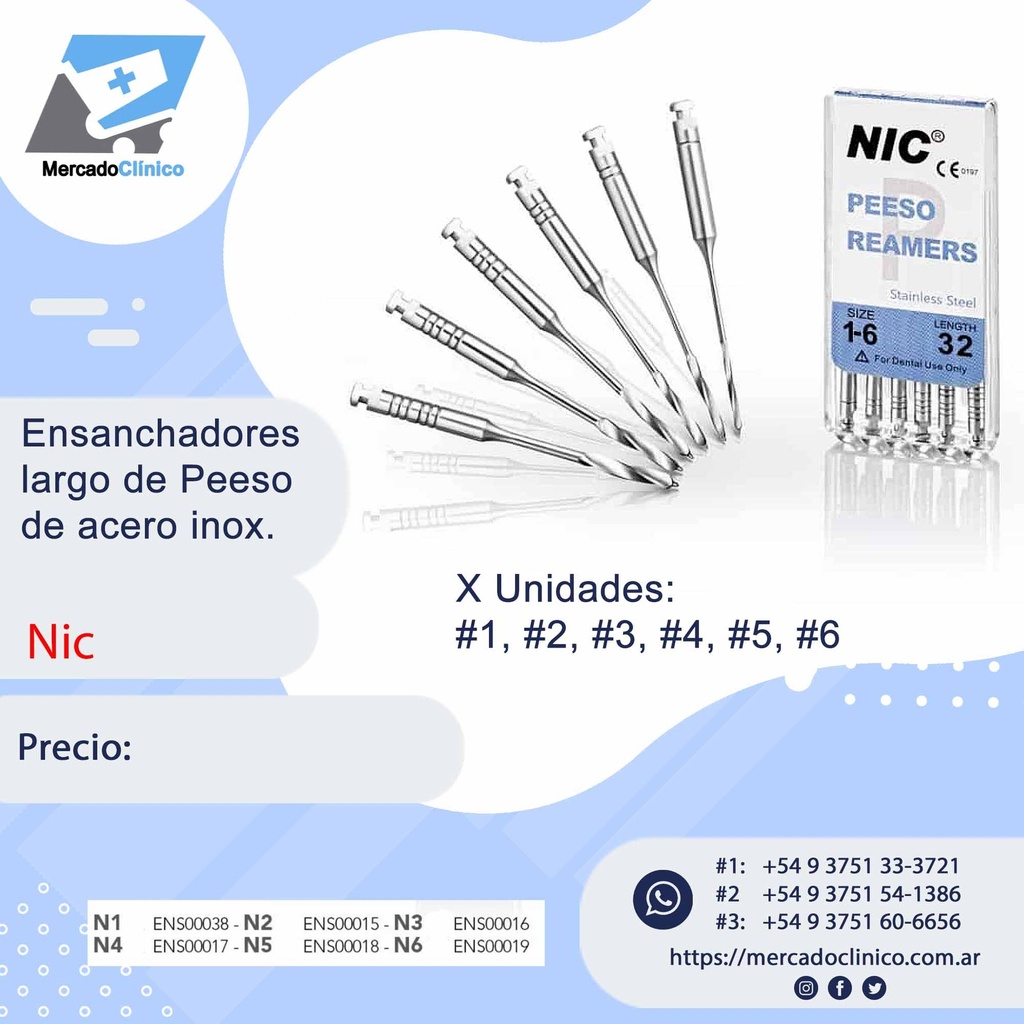 Fresa / ensanchador largo de Peeso X UNIDAD- NIC