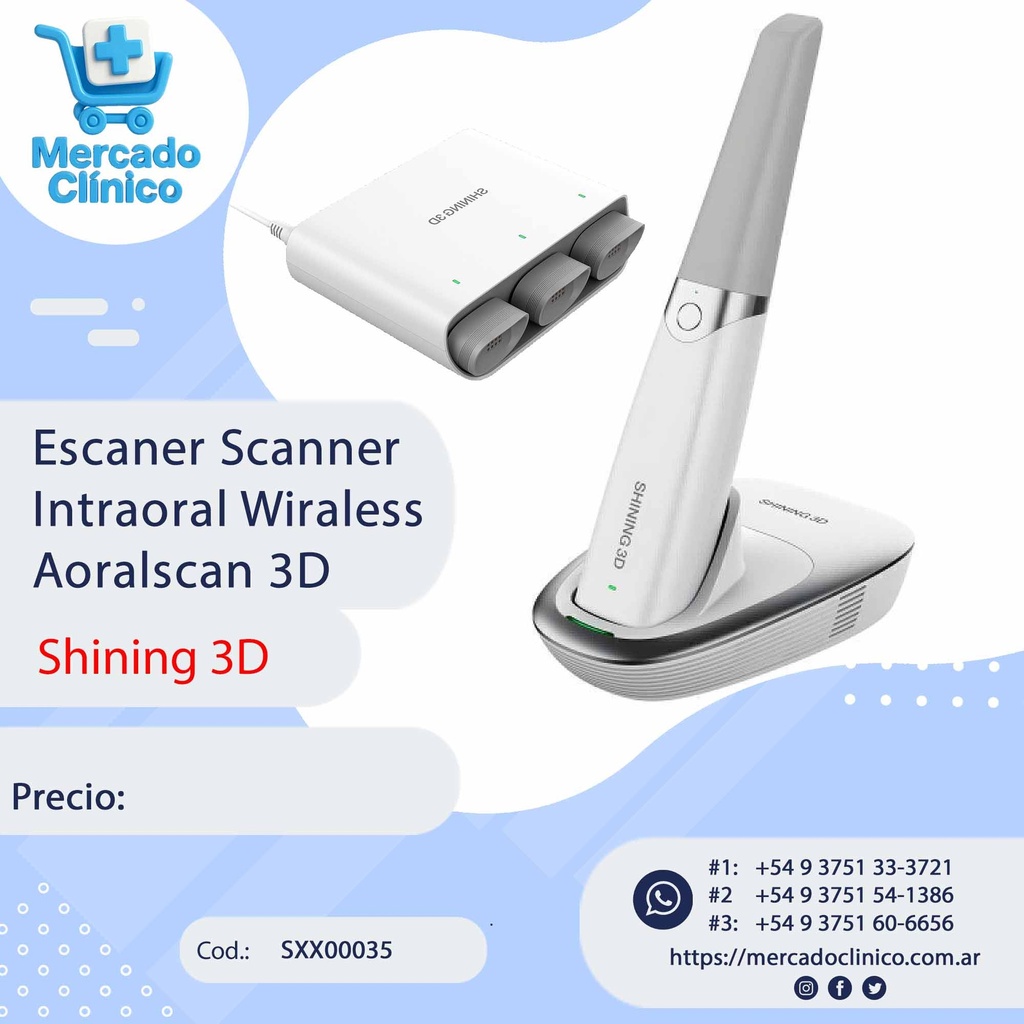 Escaner / Scanner Aoralscan 3 - Intraoral- Inalámbrico - Shining 3D