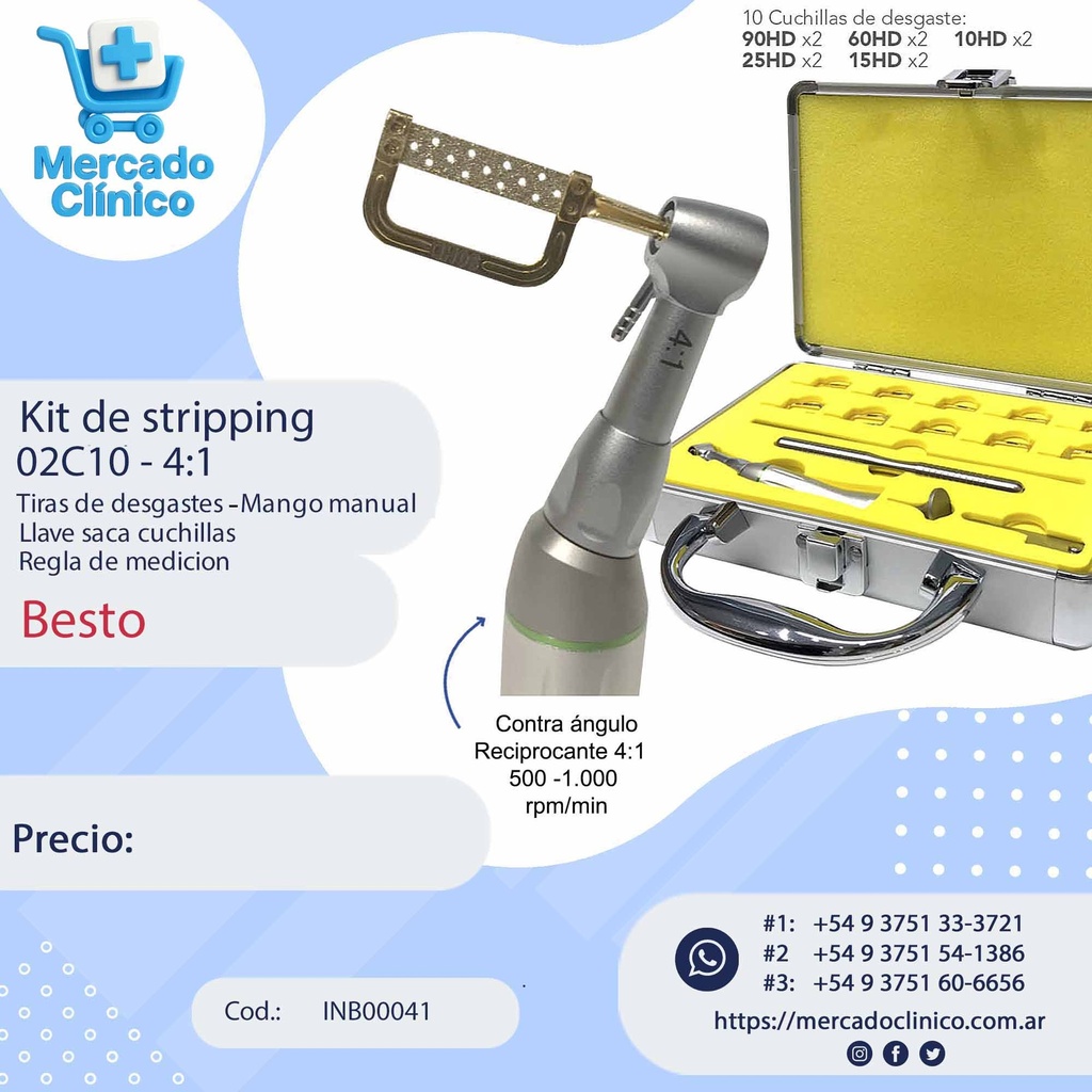 Kit de Stripping 02C10  4:1 reciprocante - Besto