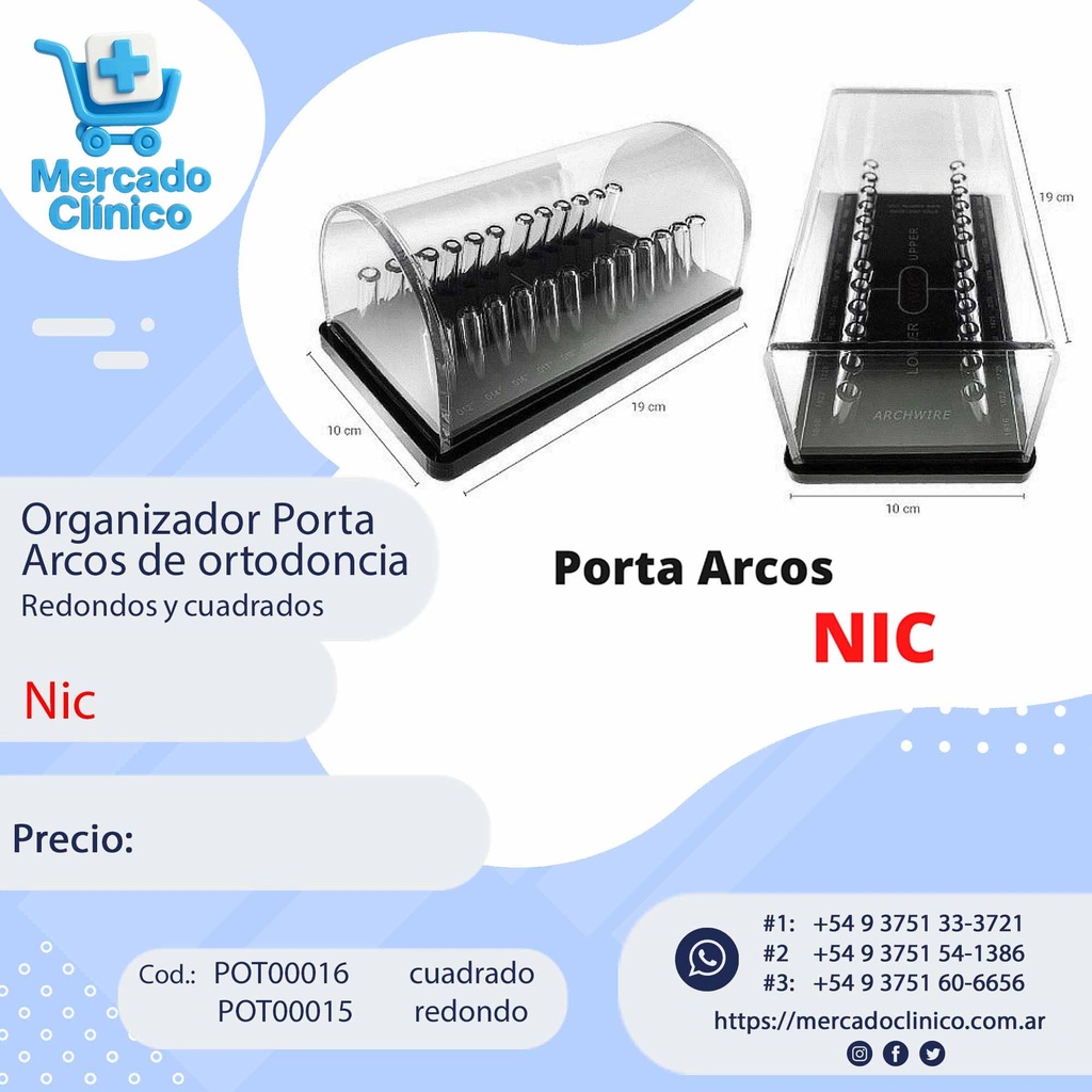 Porta arcos Redondos o Cuadrado con tapa - NIC  