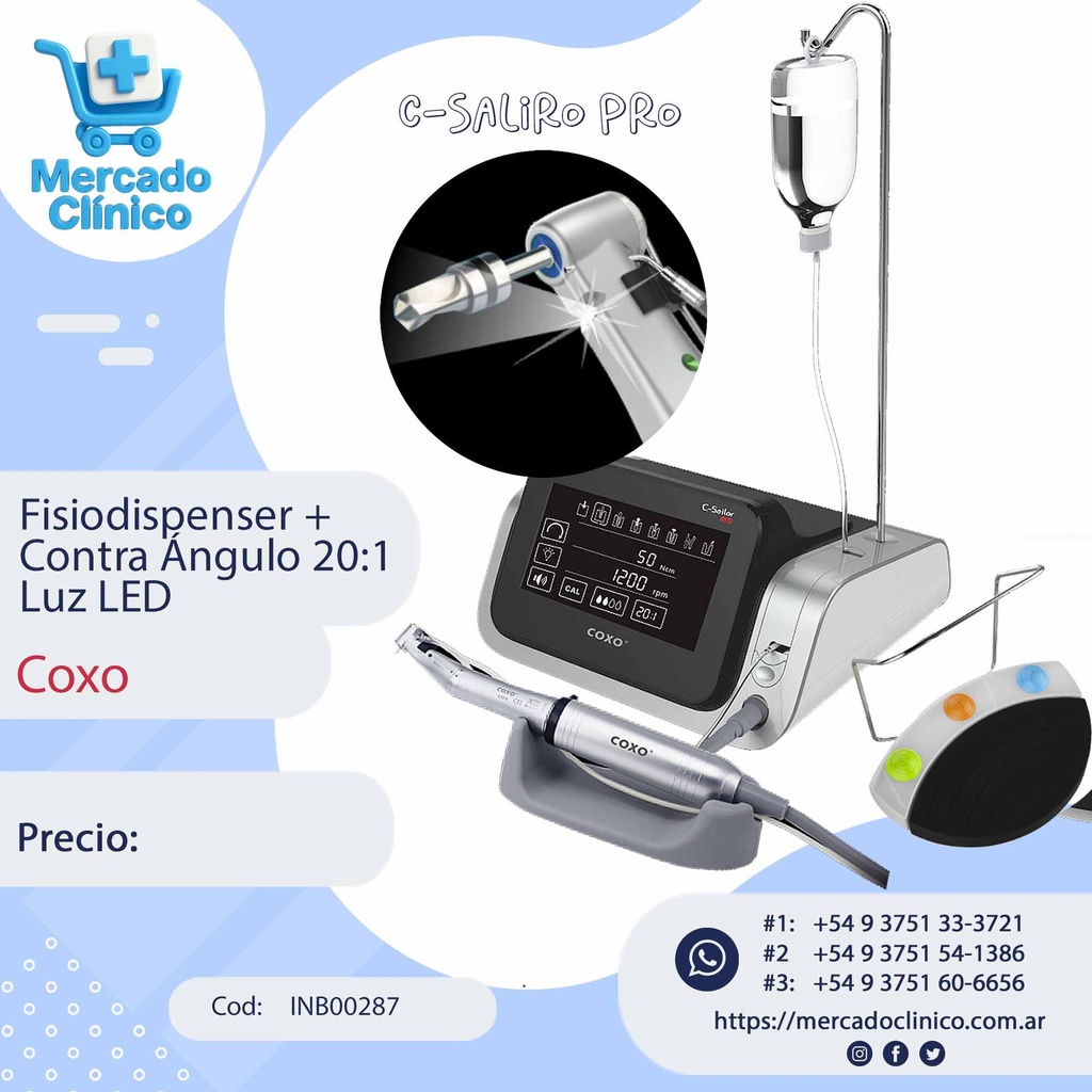 MOTOR - Fisiodispenser +  Contra Ángulo 20:1  Luz LED - C-SAILOR PRO - Coxo