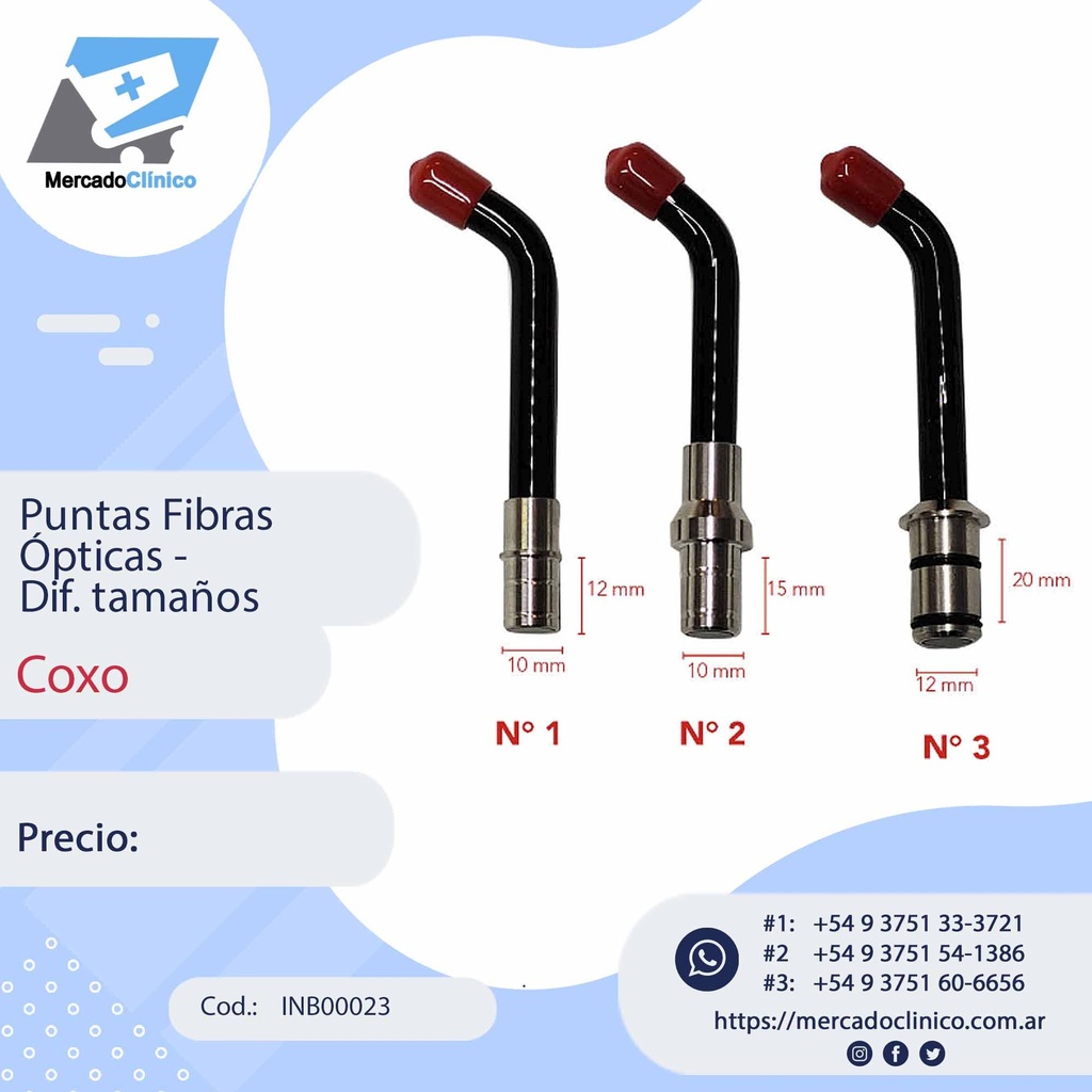 Puntas Fibras  Ópticas -  Dif. tamaños - COXO