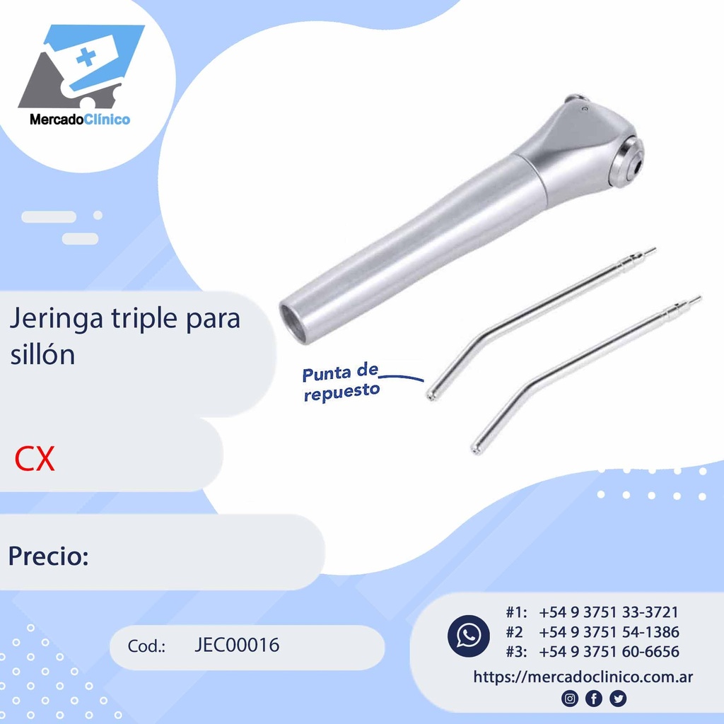 Jeringa triple para sillón - CX