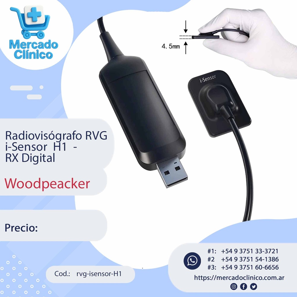 Radiovisógrafo / RVG / Sensor RX Digital - i SENSOR  H1 - Woodpecker
