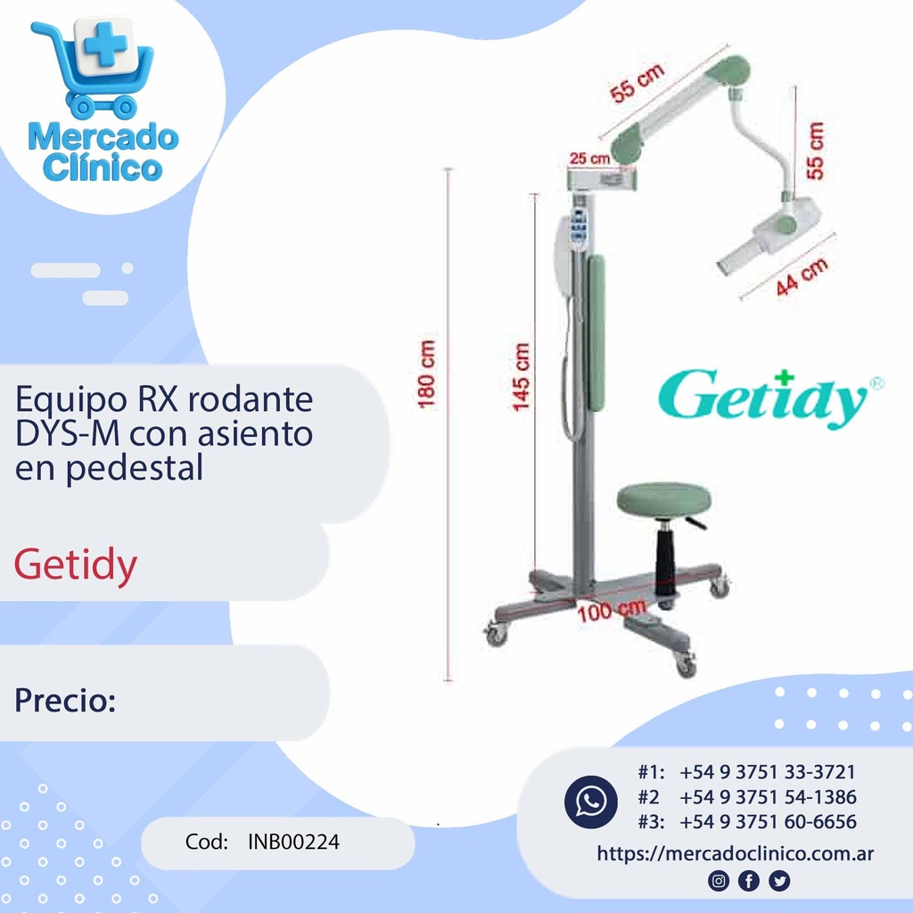 Equipo RX rodante DYS-M con asiento  en pedestal - Getidy