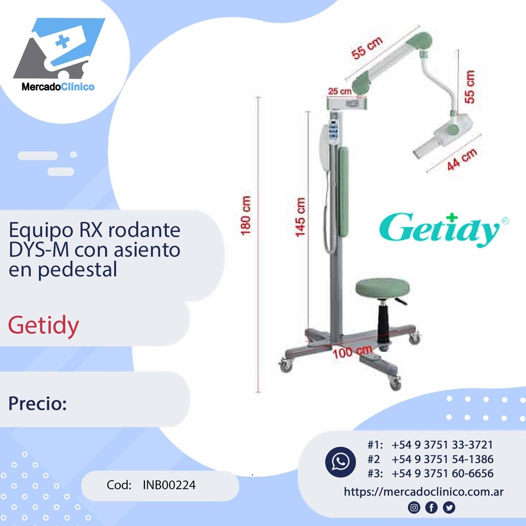 Equipo RX rodante DYS-M con asiento  en pedestal - Getidy