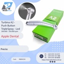 Turbina A2 -  Push Button TripleSpray - Led 300.000 - 350.000 rpm - Apple Dental