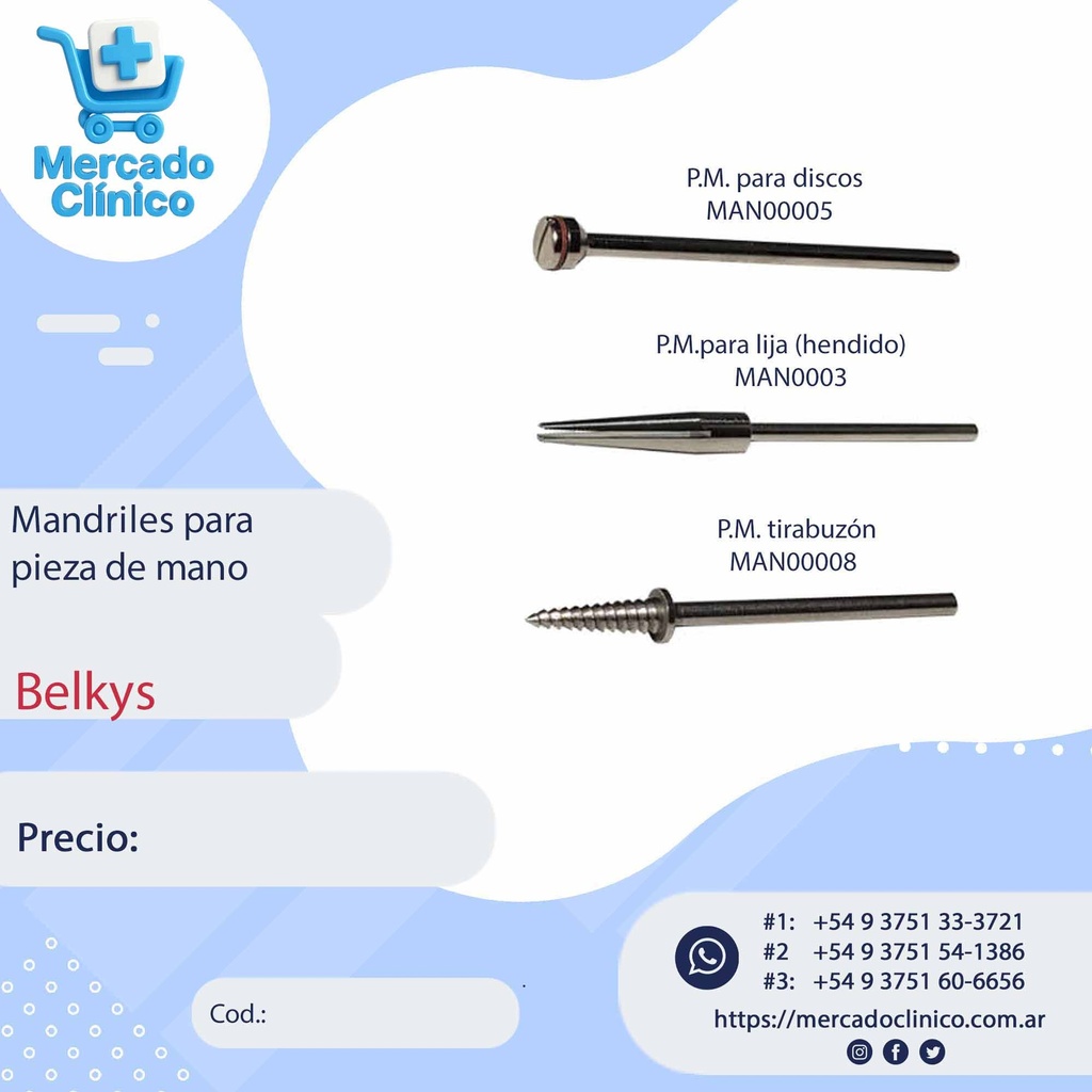 Mandriles para Pieza de Mano