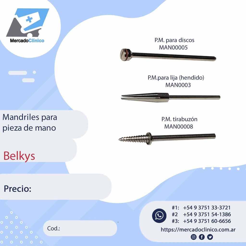 Mandriles para Pieza de Mano