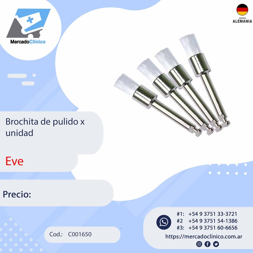 Cepillito Brochita  de pulido x unidad - EVE