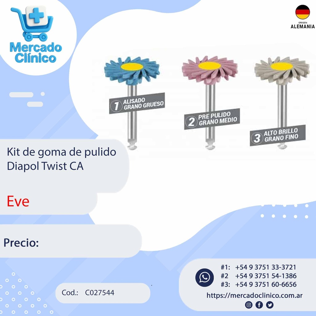 Kit de goma de pulido Diapol Twist CA - EVE