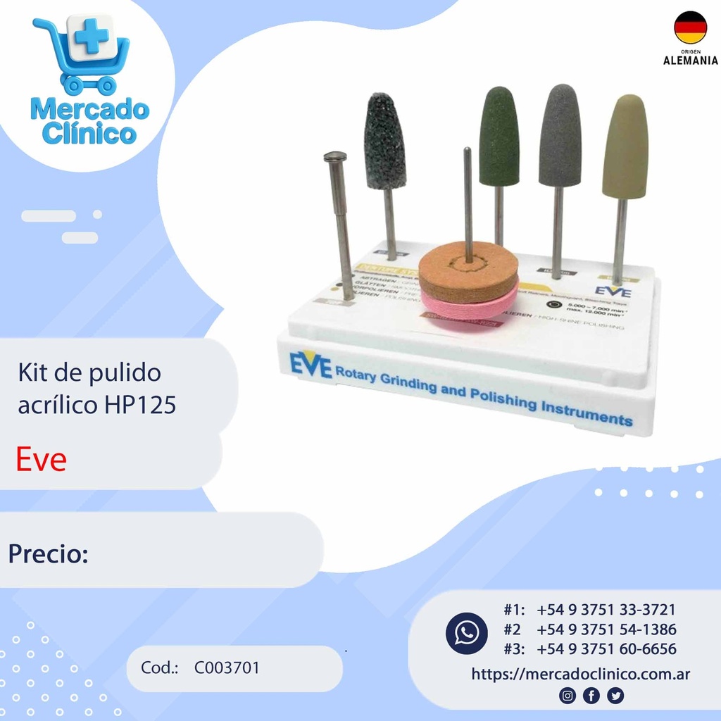 Kit de pulido acrílico HP125 - EVE