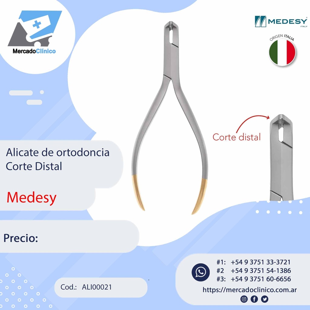 Alicate de ortodoncia Corte Distal - Medesy