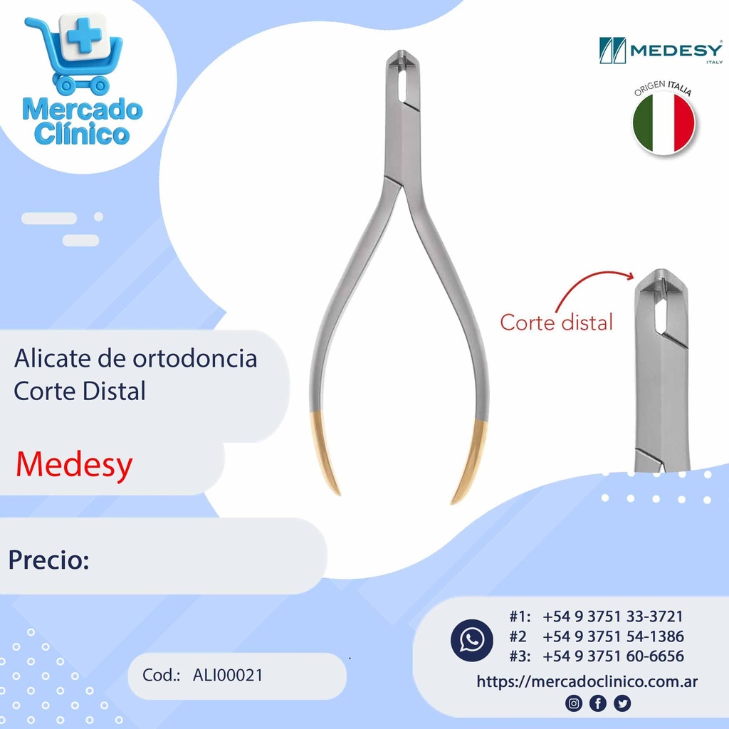 Alicate de ortodoncia Corte Distal - Medesy