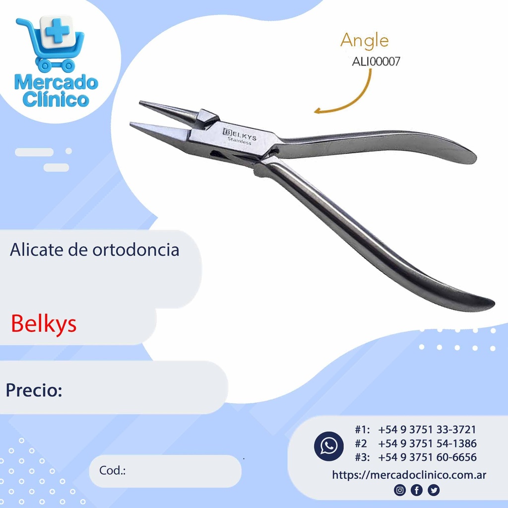 Alicate de ortodoncia Angle - Belkys